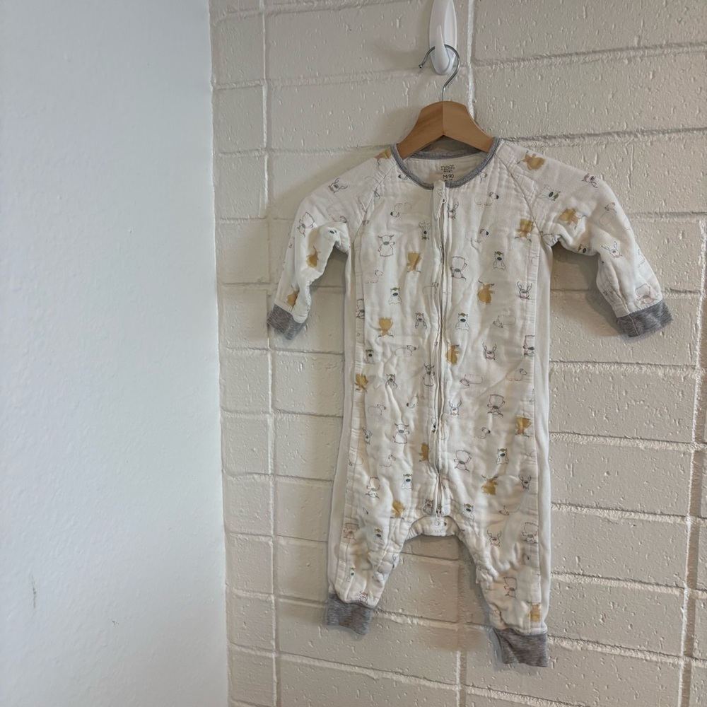 Nest designs footed long sleeve suit cow print design